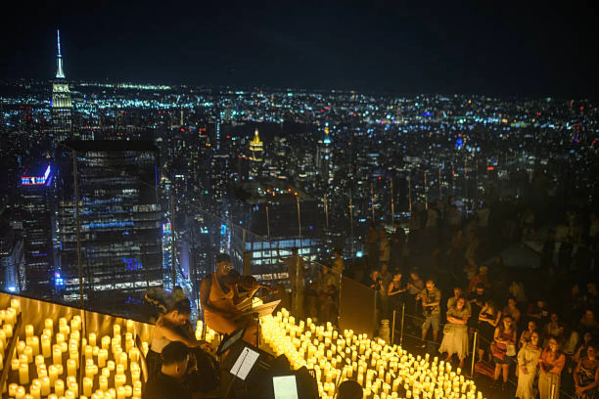 Visitors at Edge Observation Deck in New York