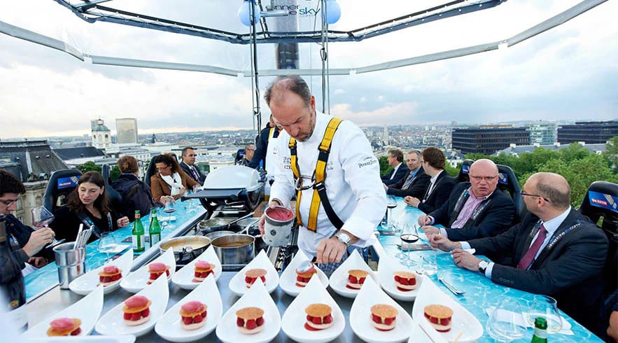 Dinner in the Sky experience in Dubai