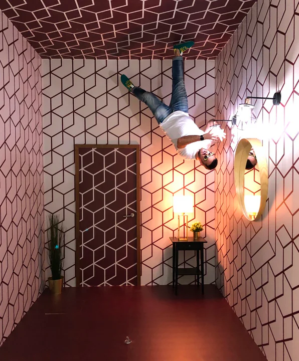 Interactive exhibit at Museum of Illusions in Dubai