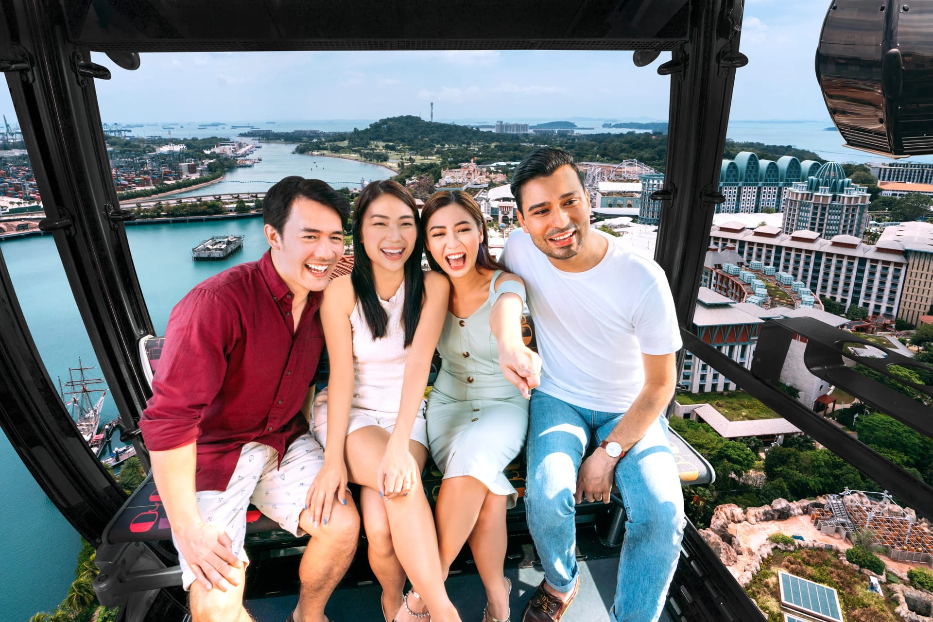 Scenic cable car ride at Sentosa, Singapore