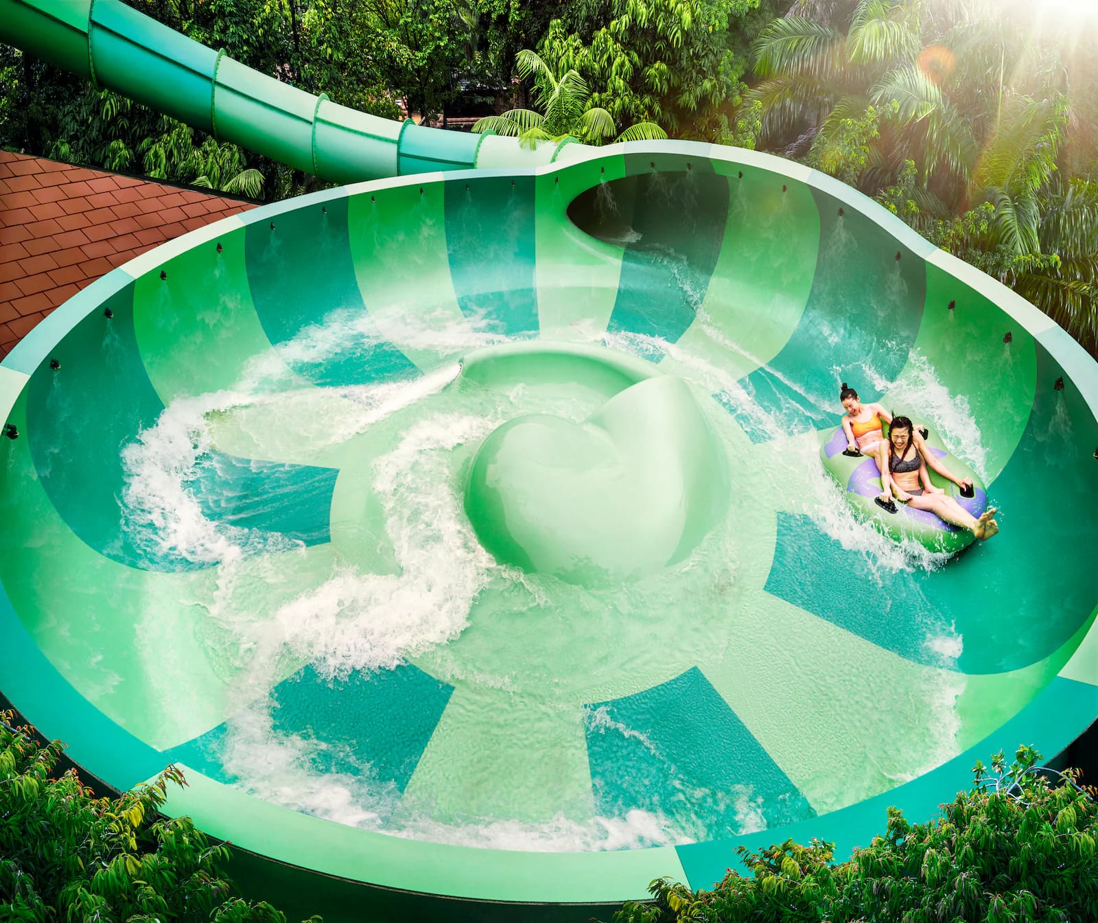 Exciting whirlpool ride at Adventure Cove Waterpark Singapore