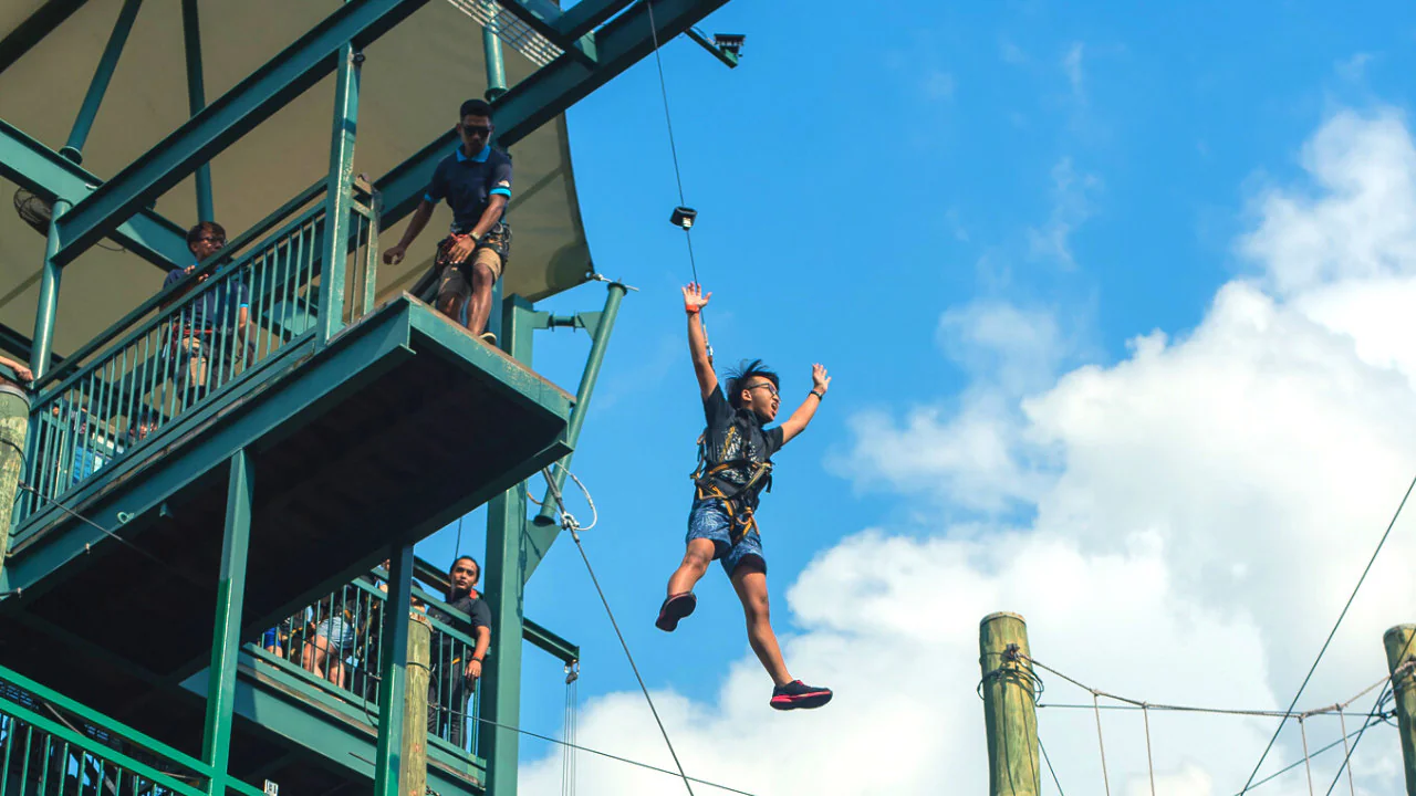 Thrilling MegaZip experience at Mega Adventure Park Singapore