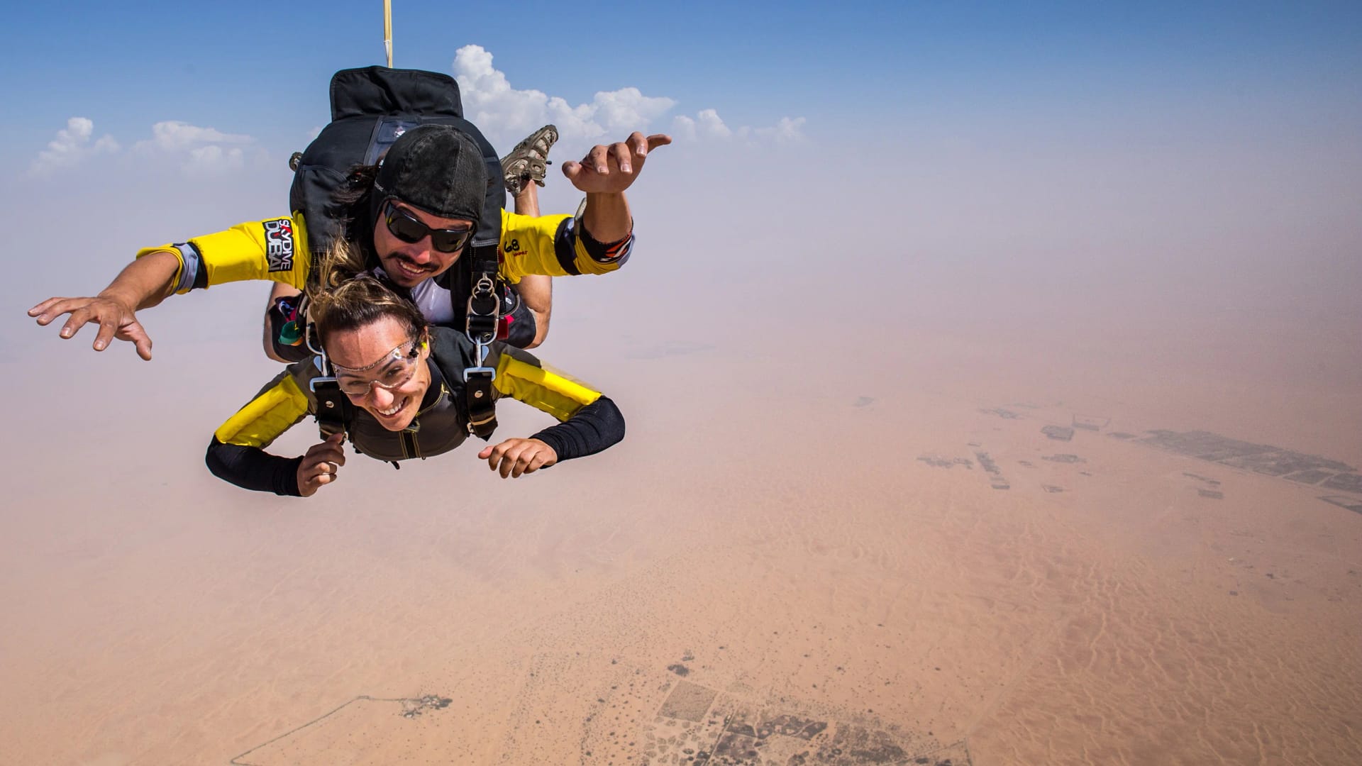 Skydiving over Dubai's stunning skyline
