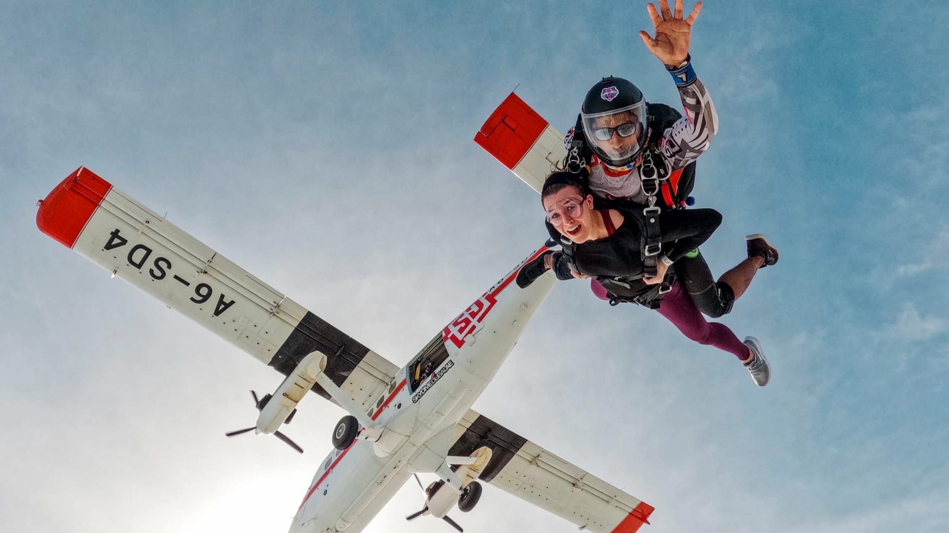 Skydiving over Dubai's stunning desert landscape