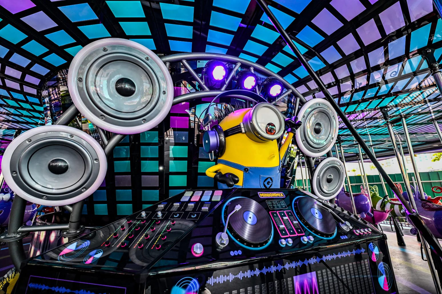 Minions dancing at Universal Studios Singapore attraction