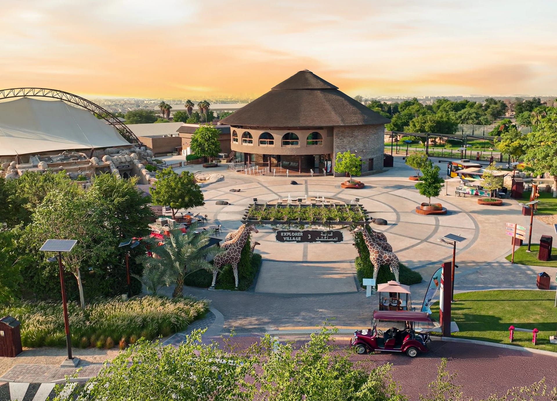 Visitors enjoying Dubai Safari Park adventure