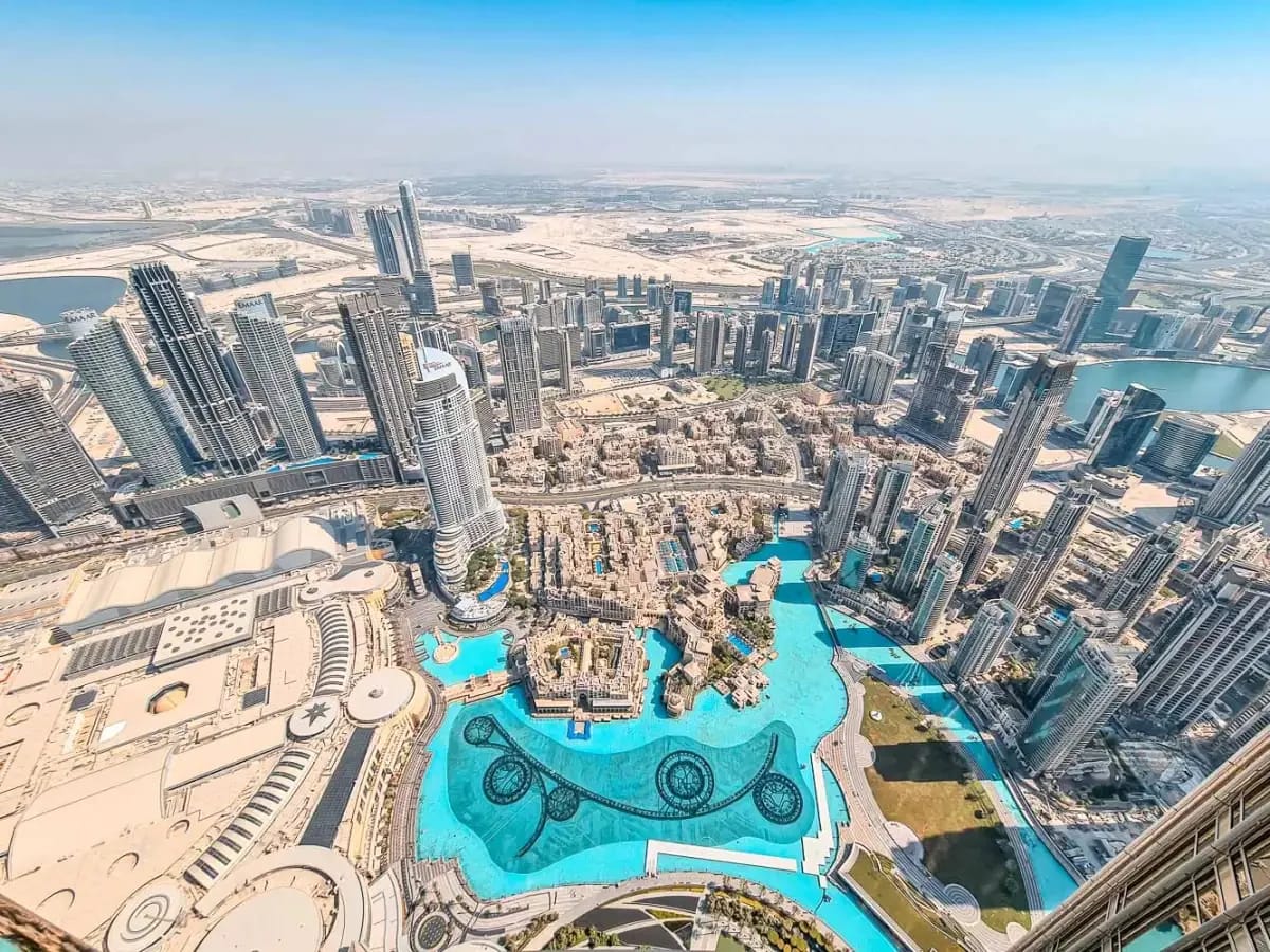 Burj Khalifa observation deck view in Dubai