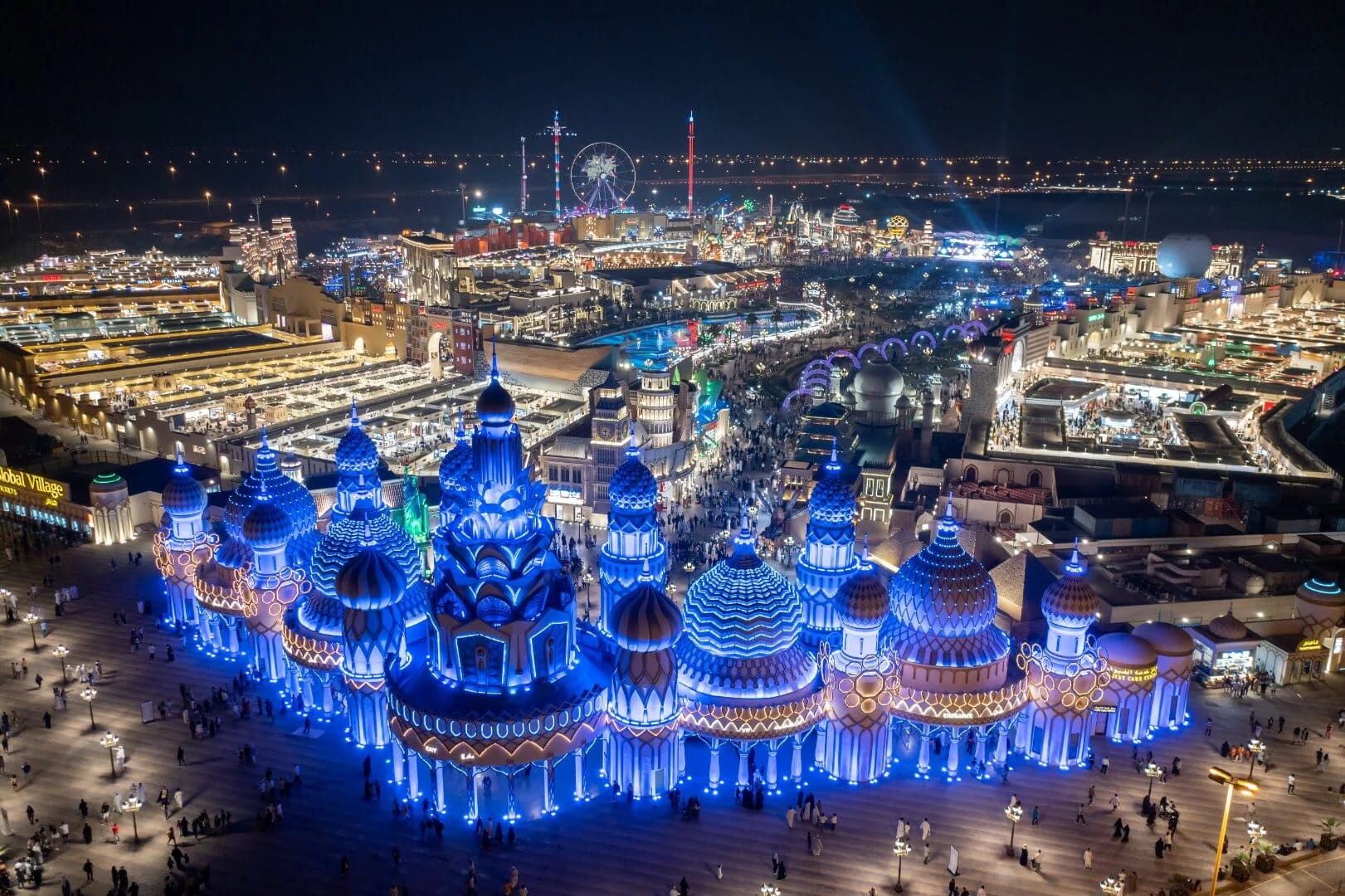 Aerial view of Global Village in Dubai