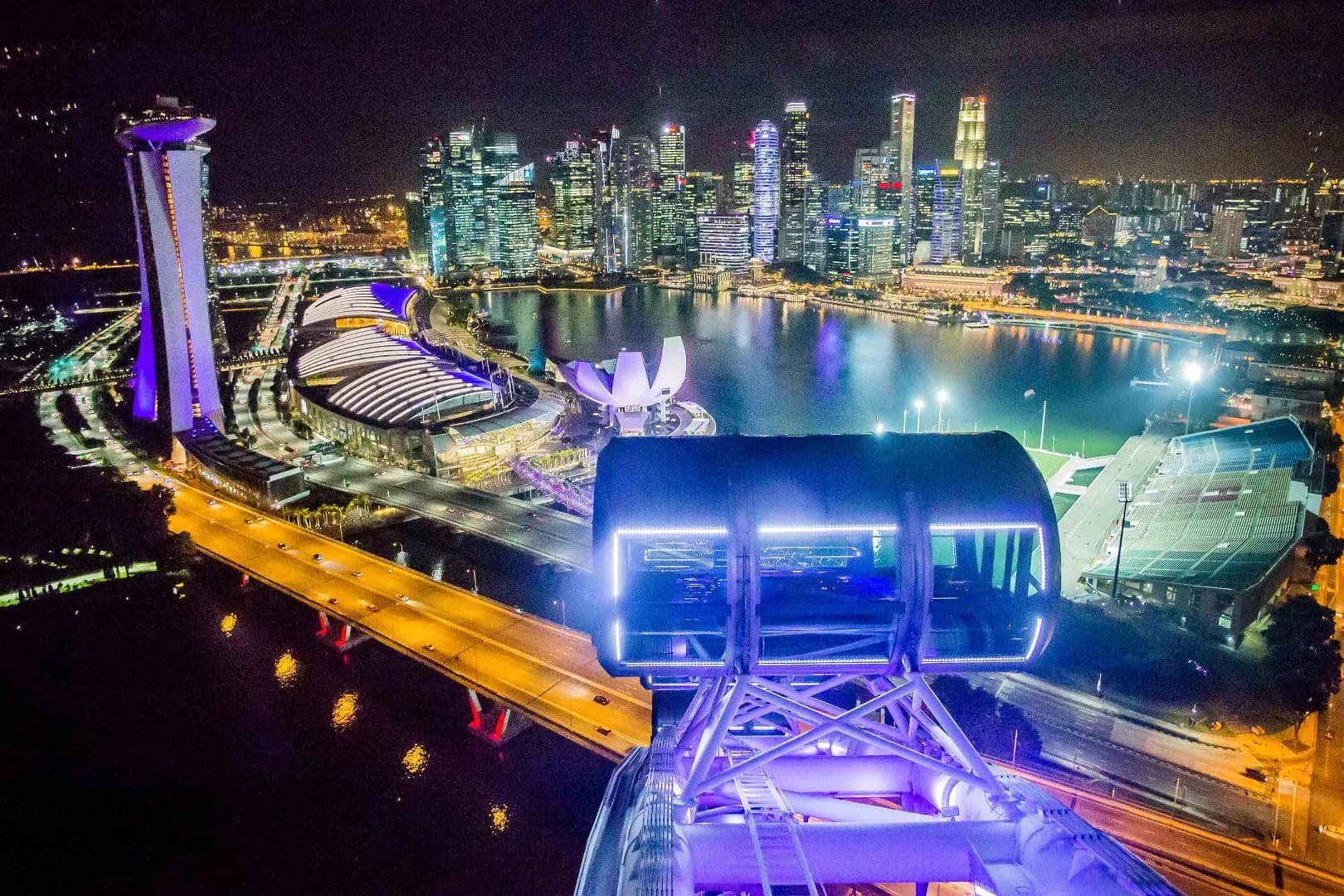 Night view of Singapore from Singapore Flyer