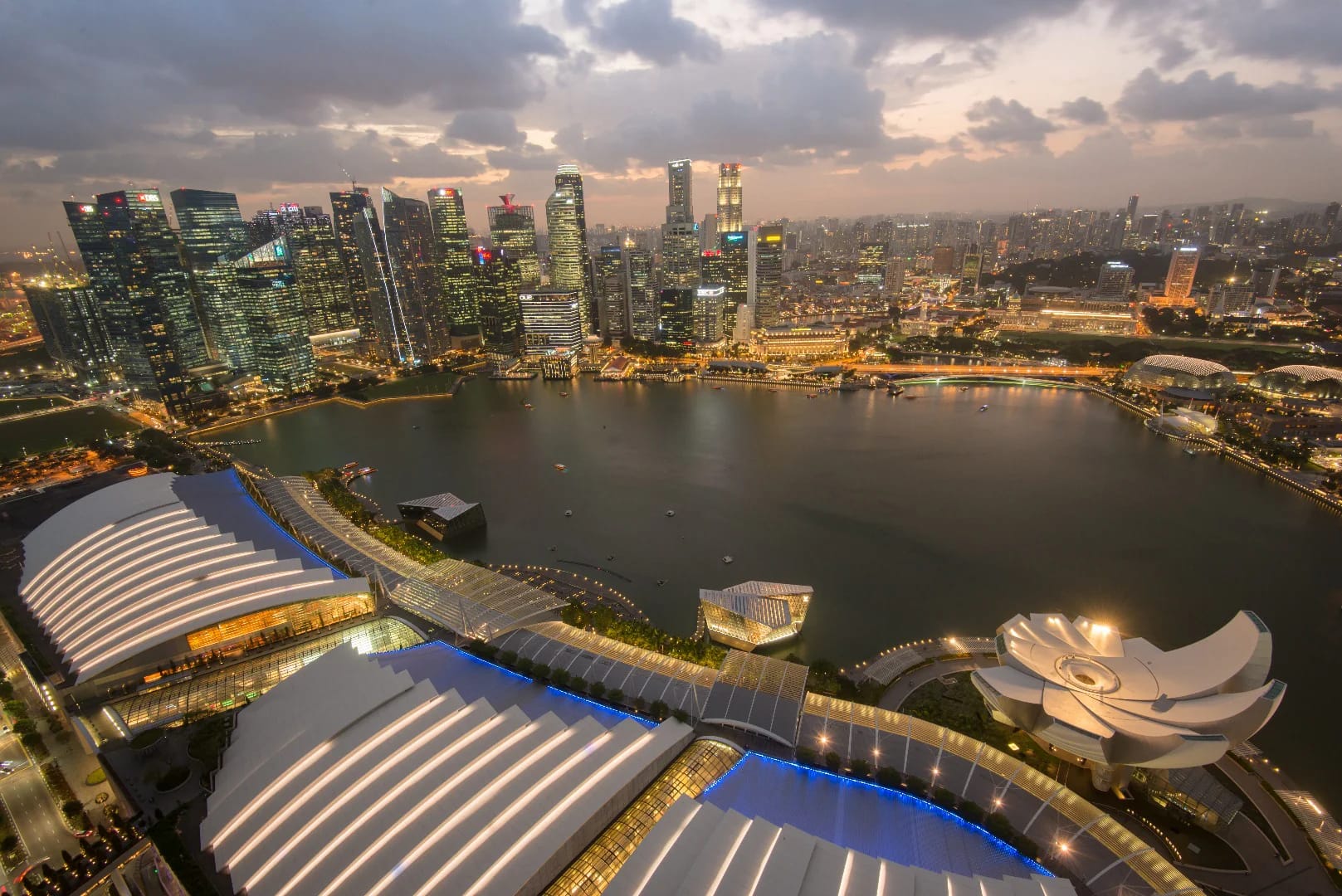 Breathtaking view from Marina Bay Sands Skypark in Singapore