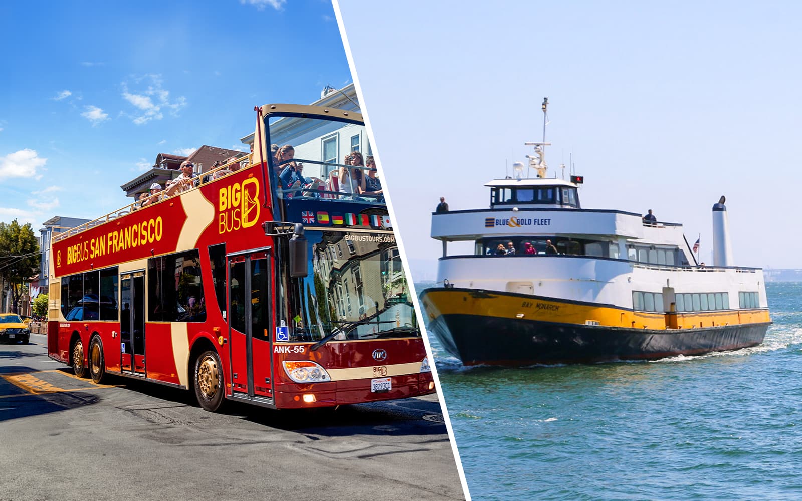Combo: San Francisco Hop-on Hop-off Bus Tour + Golden Gate Bay & Alcatraz Cruise Tickets
