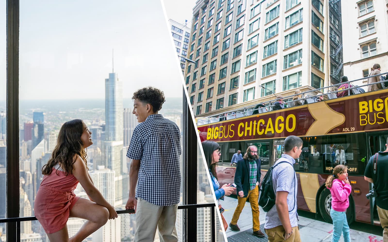 Combo (Save 10%): Chicago Hop-On-Hop-Off Bus Tour + 360 Chicago Observation Deck Skip-the-Line Tickets