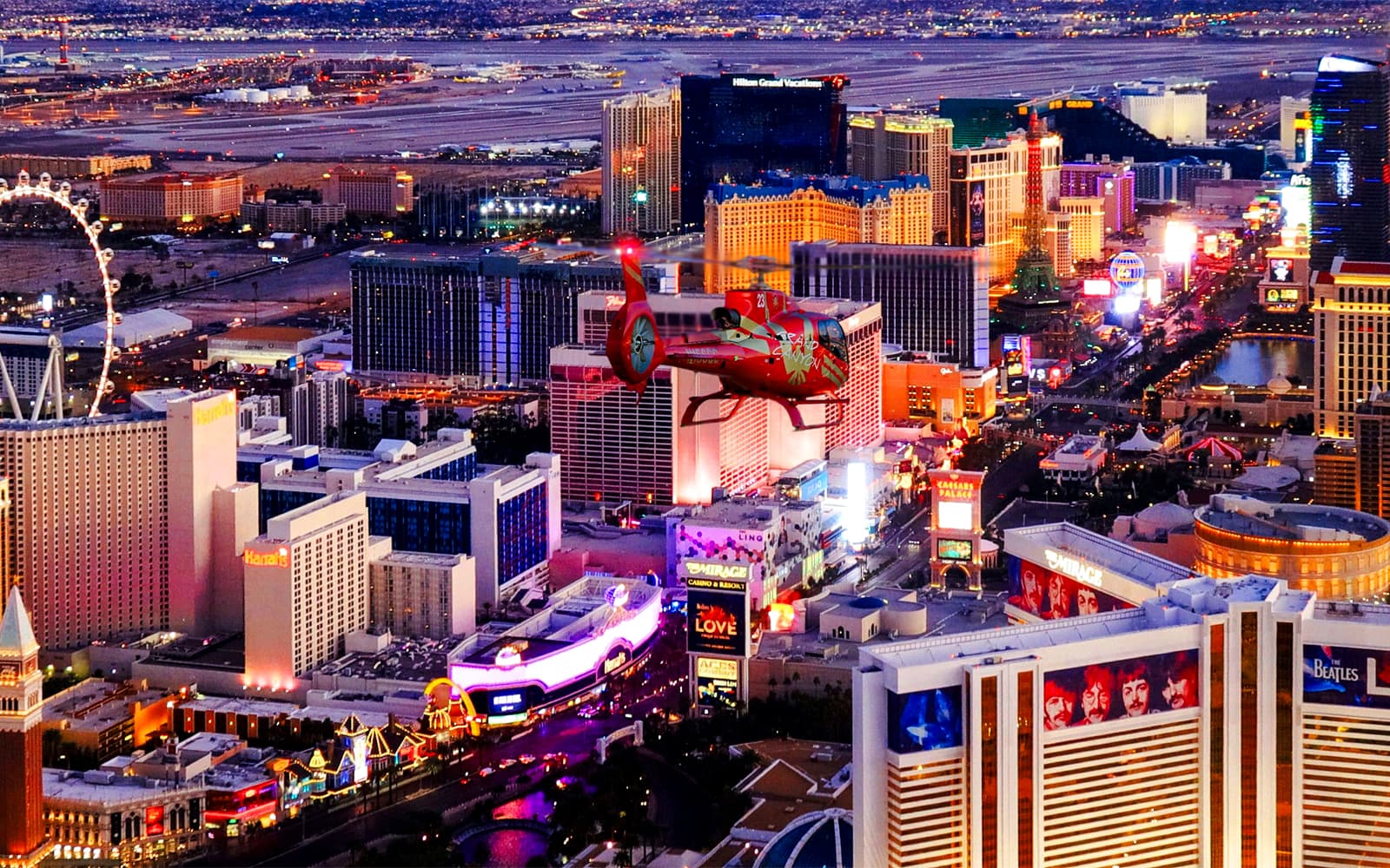 12-min Las Vegas Strip Highlights Night Helicopter Tour