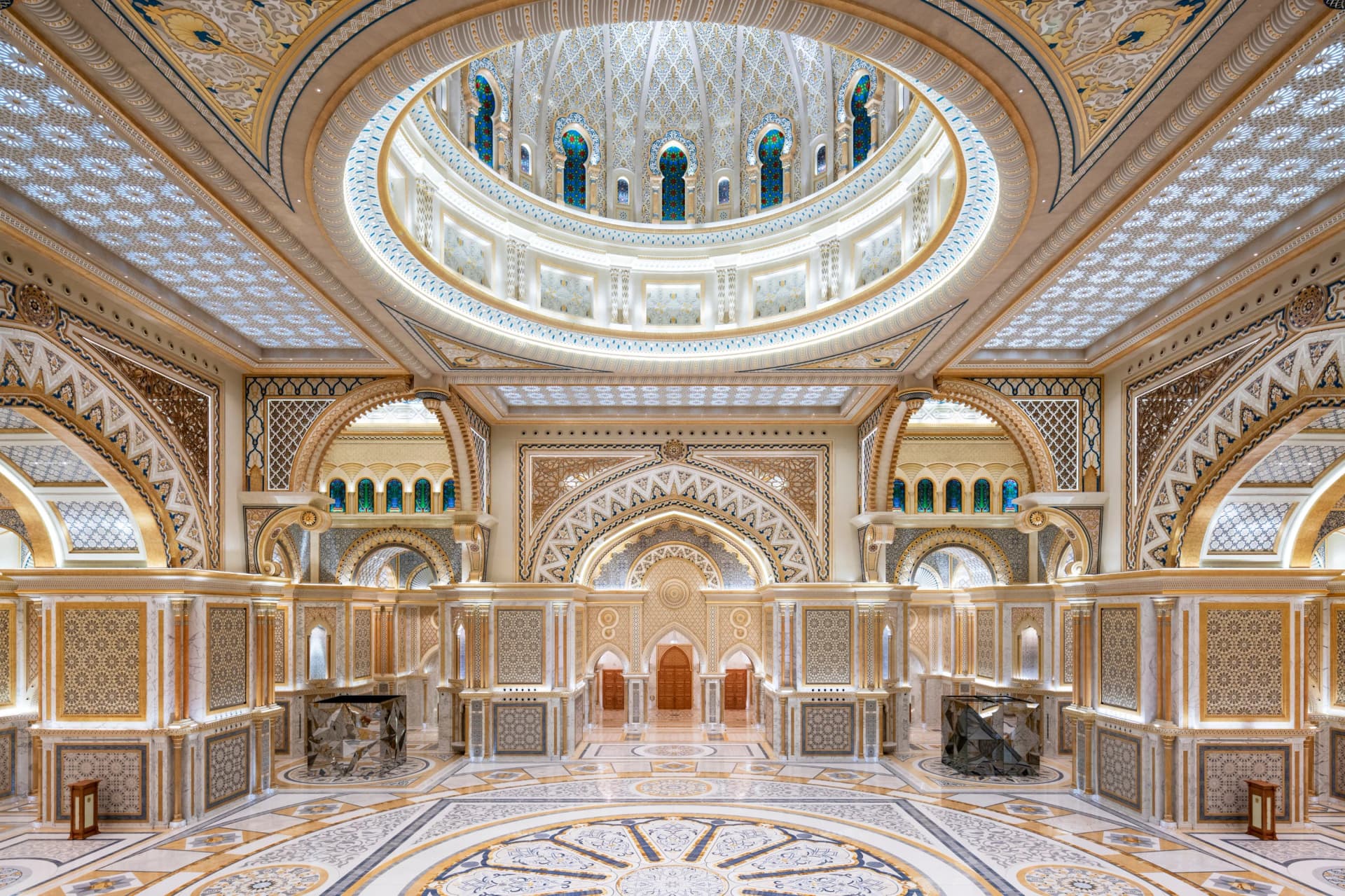 Elegant hallway inside Qasr Al Watan, Abu Dhabi