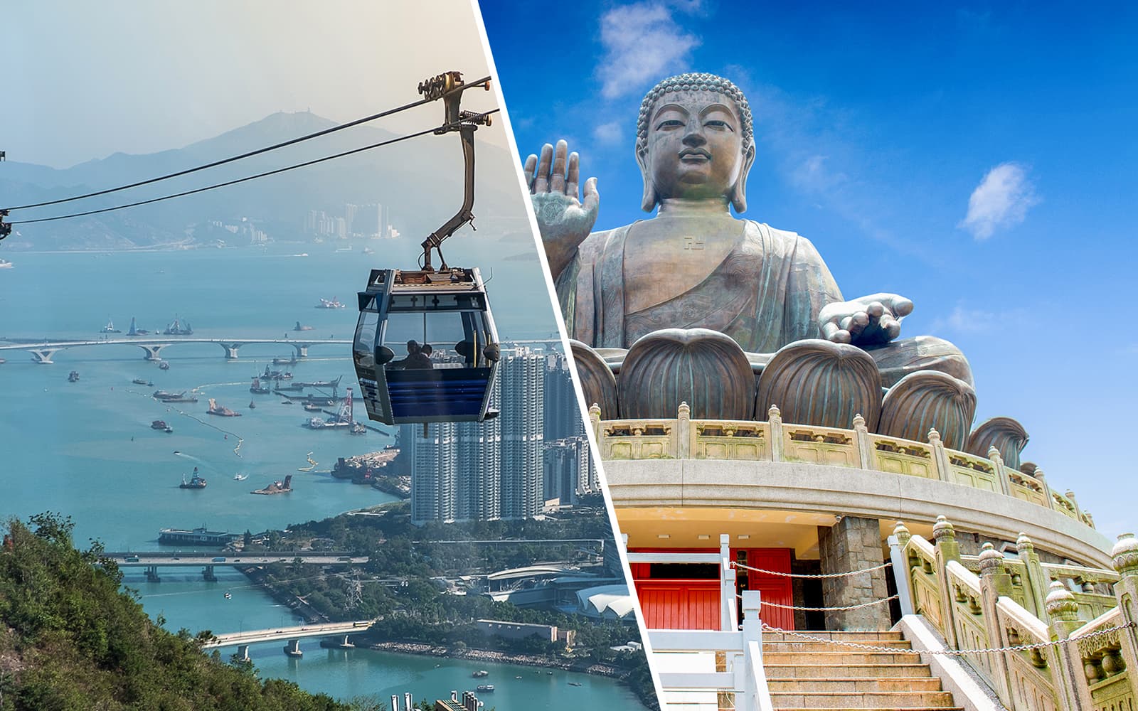 Combo: Ngong Ping Cable Car Ride + Lantau Island Guided Tour