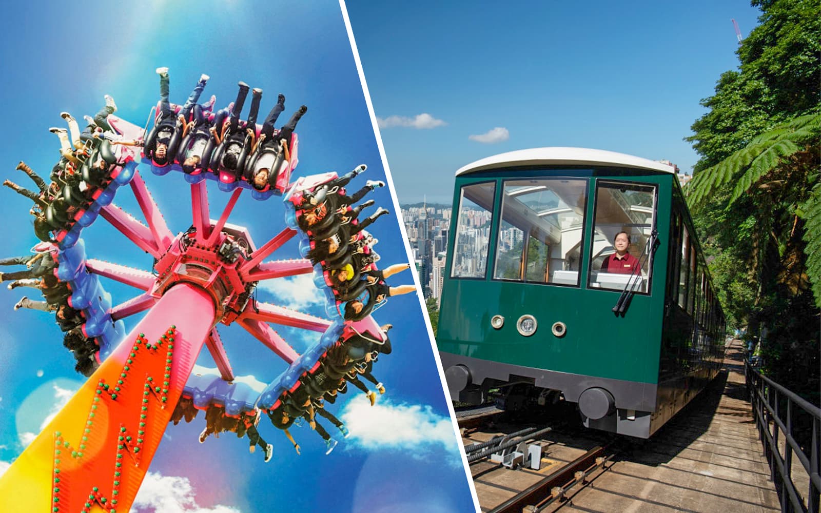 Combo: Ocean Park Hong Kong + Victoria Peak Tram Round-Trip Tickets