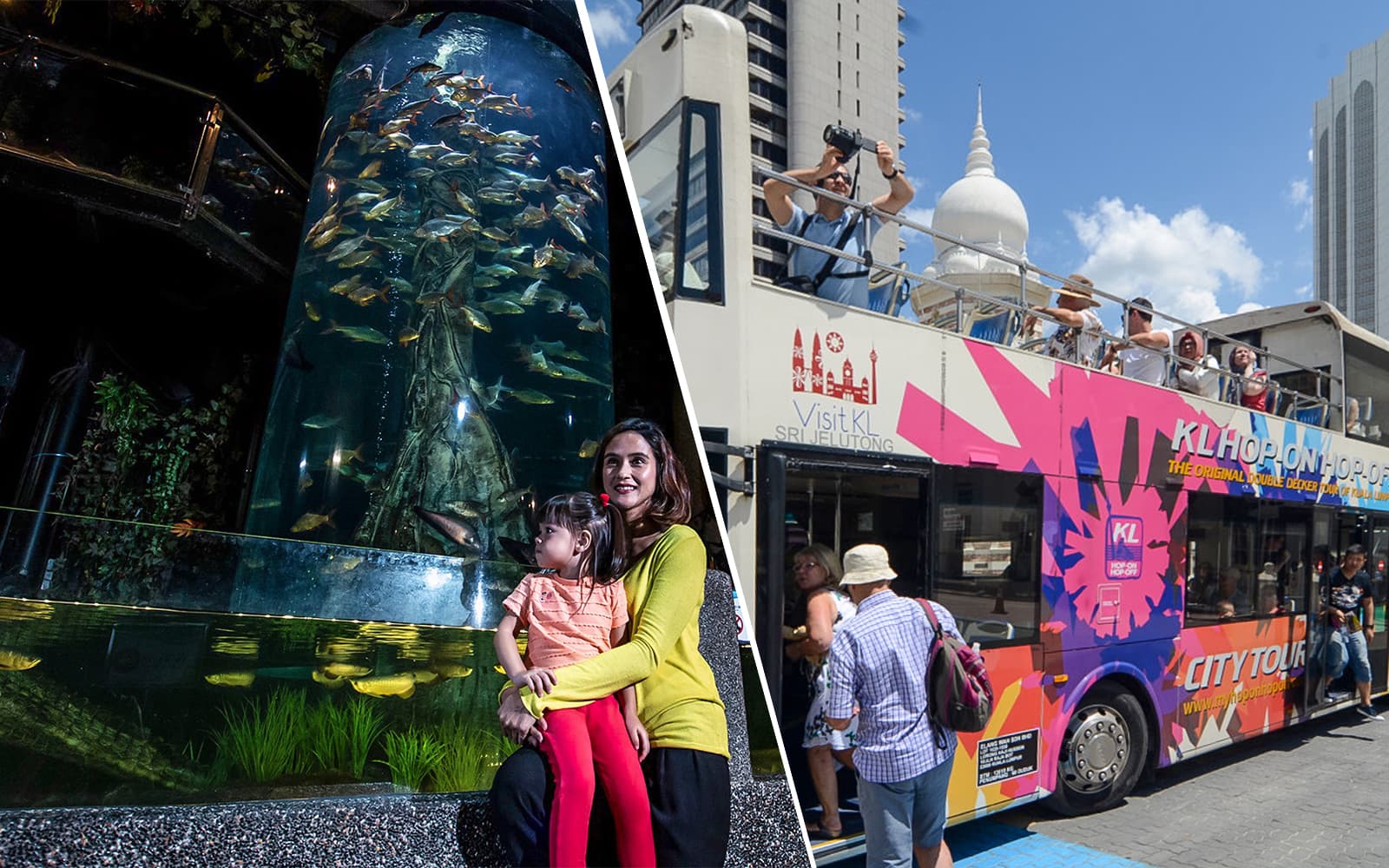 Combo: Aquaria KLCC Tickets + Kuala Lumpur Hop-On Hop-Off Bus Tour experience in Kuala Lumpur | TickYourList