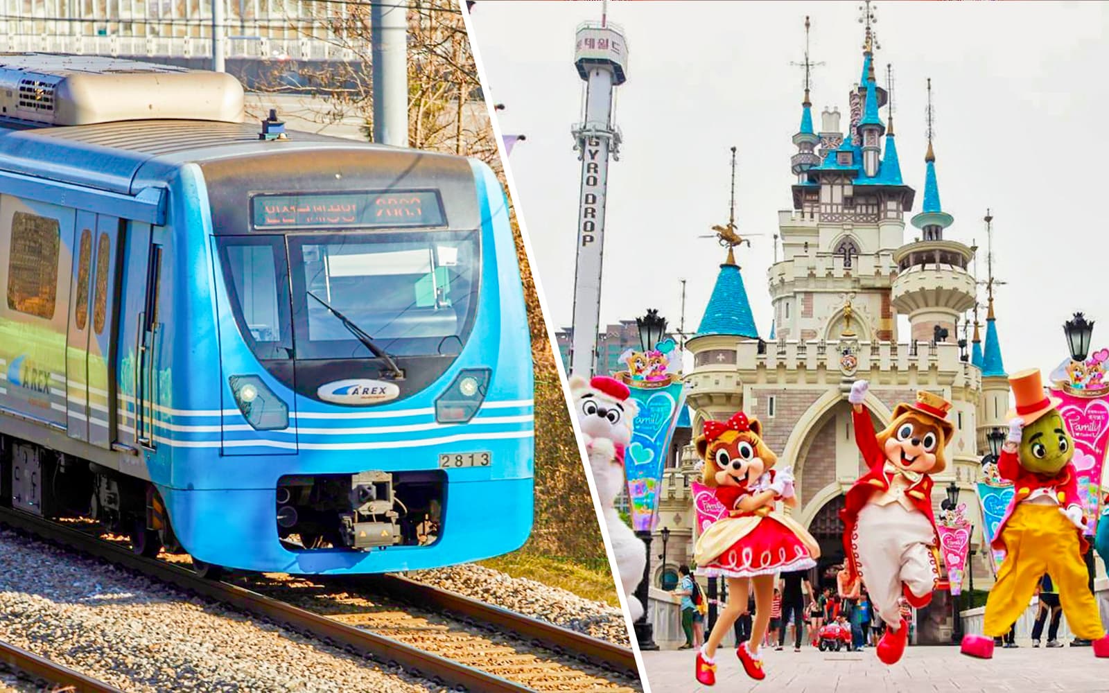 Combo (Save 5%): One-Way AREX Express Transfers Between Incheon Airport & Seoul + Lotte World 1-Day Pass