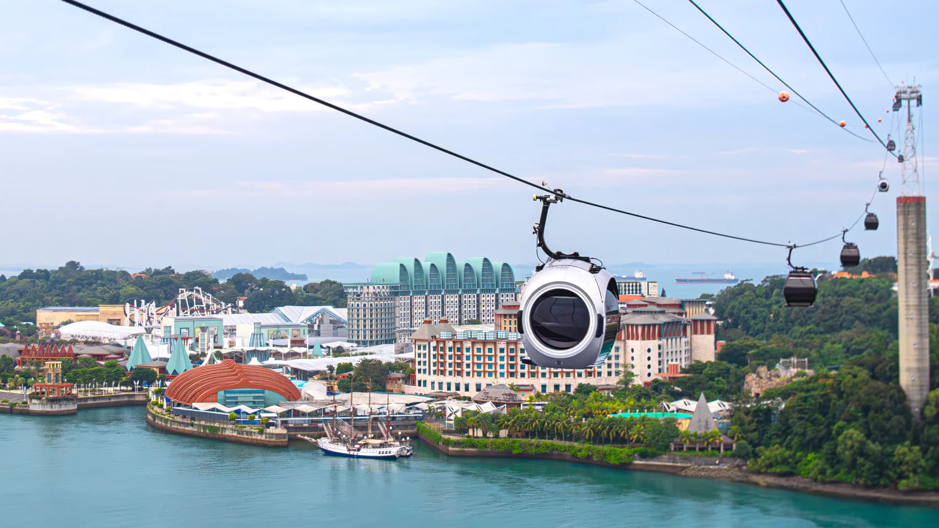 Singapore Cable Car SkyPass overlooking lush landscapes