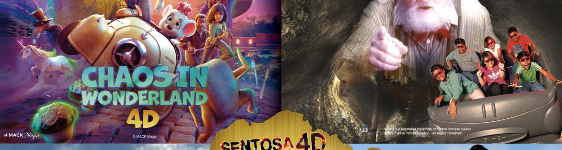 Family enjoying Sentosa 4D Adventureland in Singapore