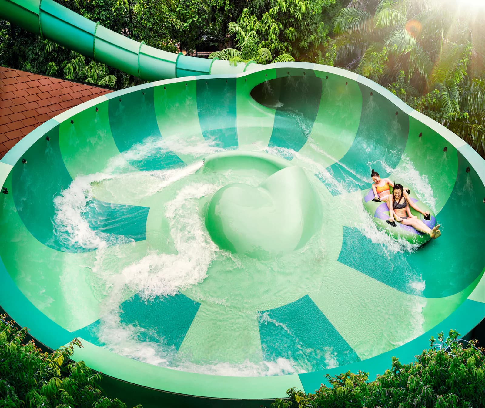 Exciting whirlpool ride at Adventure Cove Waterpark Singapore