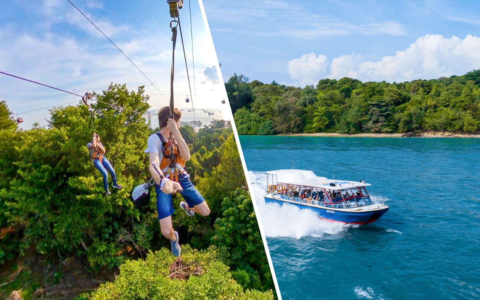 Combo: MegaZip Tickets at Mega Adventure Park Sentosa + Singapore Cable Car Sky Pass / Albatross Speedboat Adventures