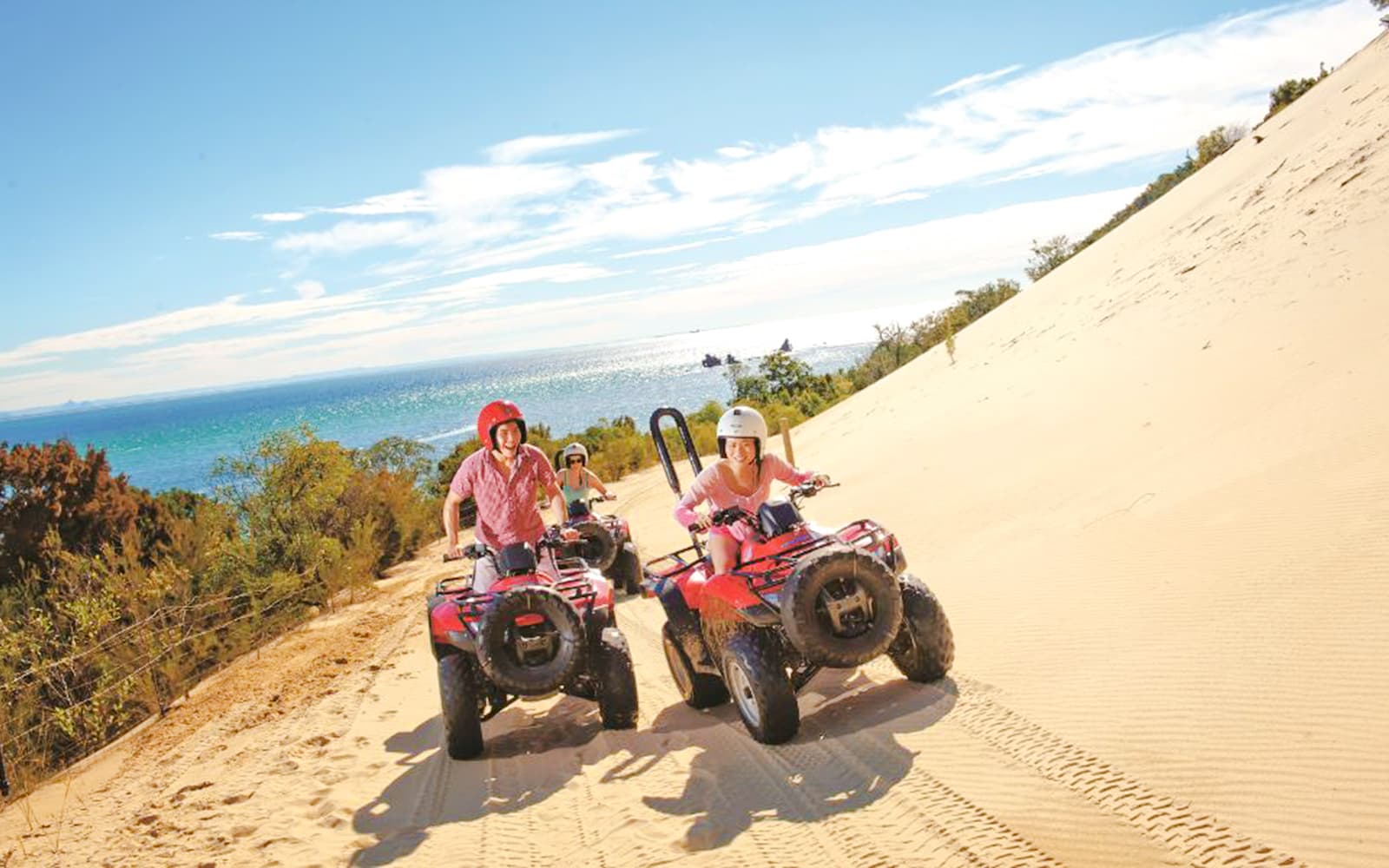 Moreton Island: Tangalooma Resort Cruise with Quad Bike Tour and Dolphin Feeding