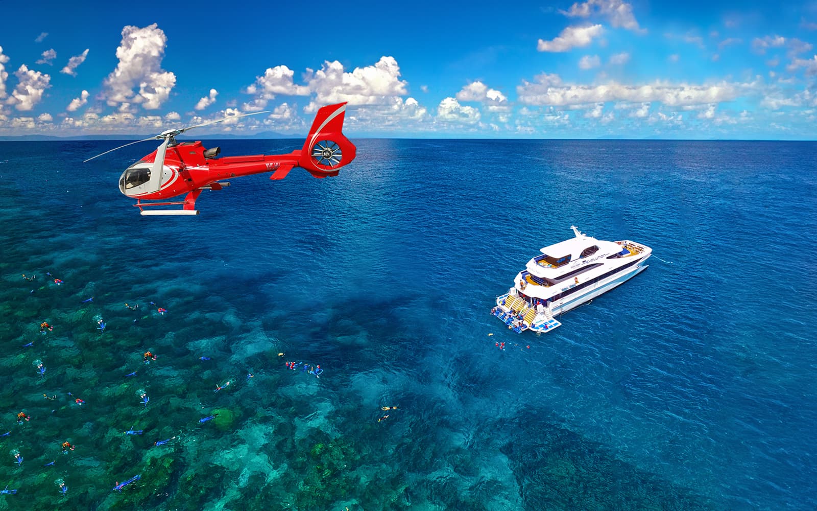 Cairns to Great Barrier Reef Full Day Cruise with Scenic Heli-Flight and Lunch tickets in Cairns - Attractions | TickYourList