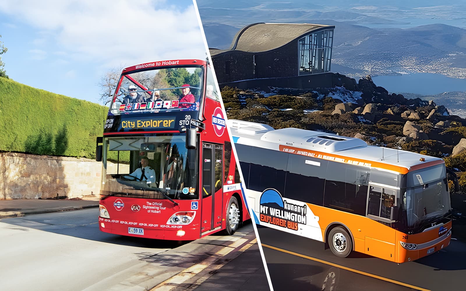 Combo (Save 6%): Hobart Hop-on Hop-off Bus Tour + kunanyi/Mt Wellington Explorer Bus Pass