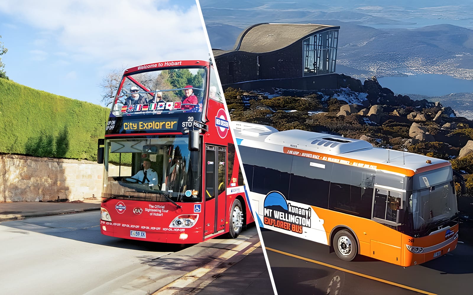 Combo (Save 6%): Hobart Hop-on Hop-off Bus Tour + kunanyi/Mt Wellington Explorer Bus Pass