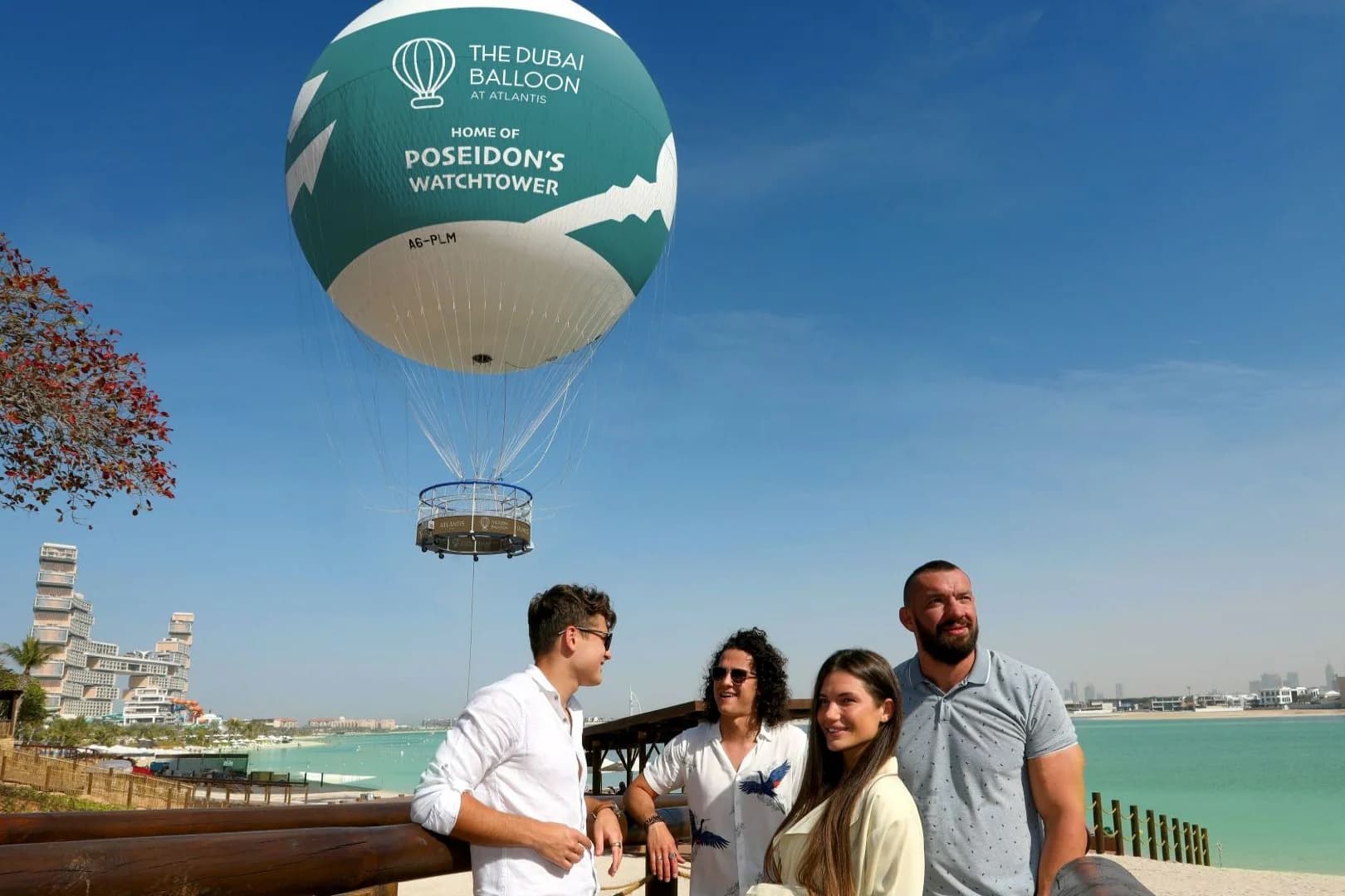 family enjoying the Dubai Balloon at Atlantis