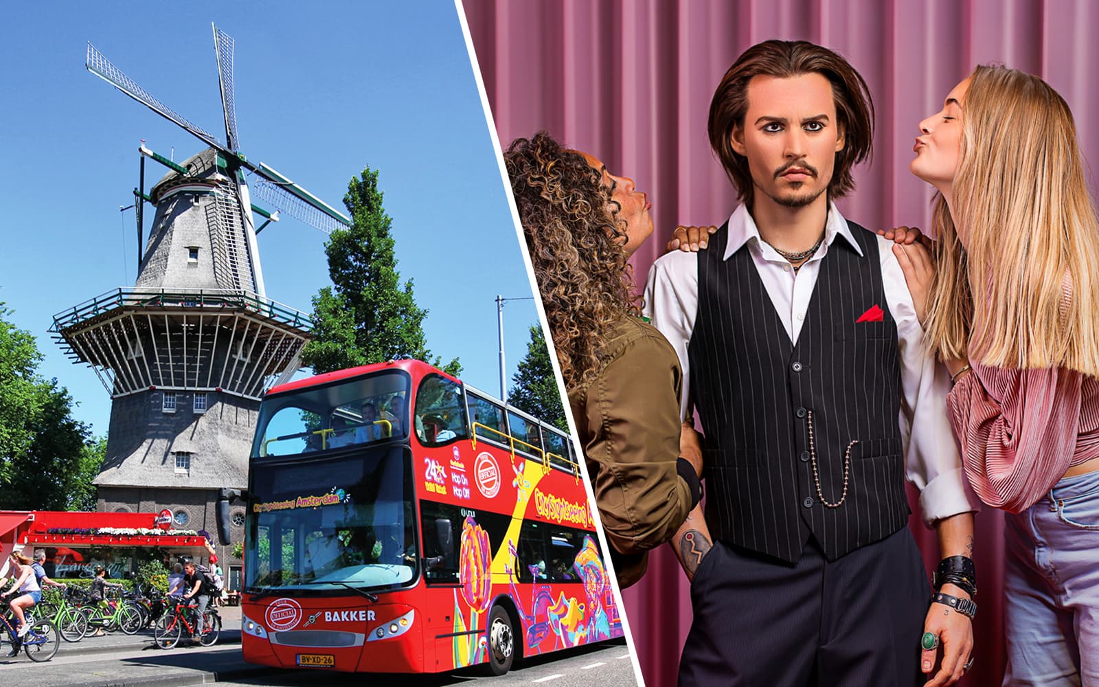 Combo (Save 11%): Amsterdam Hop-on Hop-off Bus Tour + Madame Tussauds Tickets experience in Amsterdam | TickYourList