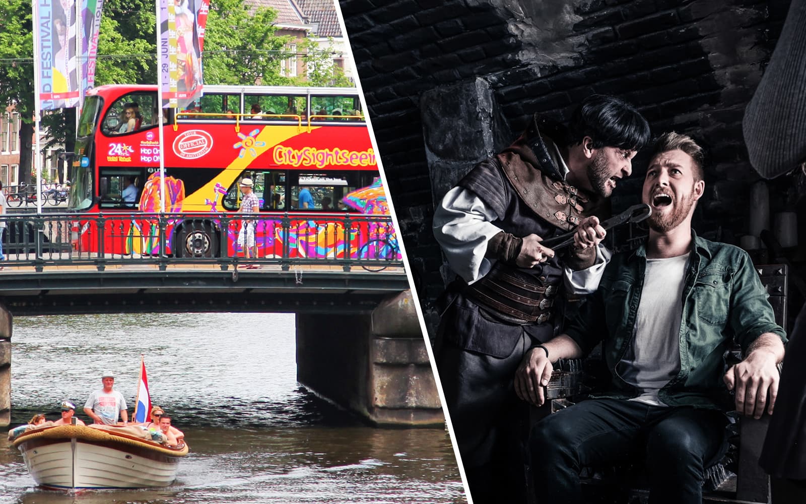 Combo (Save 10%): Amsterdam Hop-on Hop-off Bus Tour + The Amsterdam Dungeon Tickets