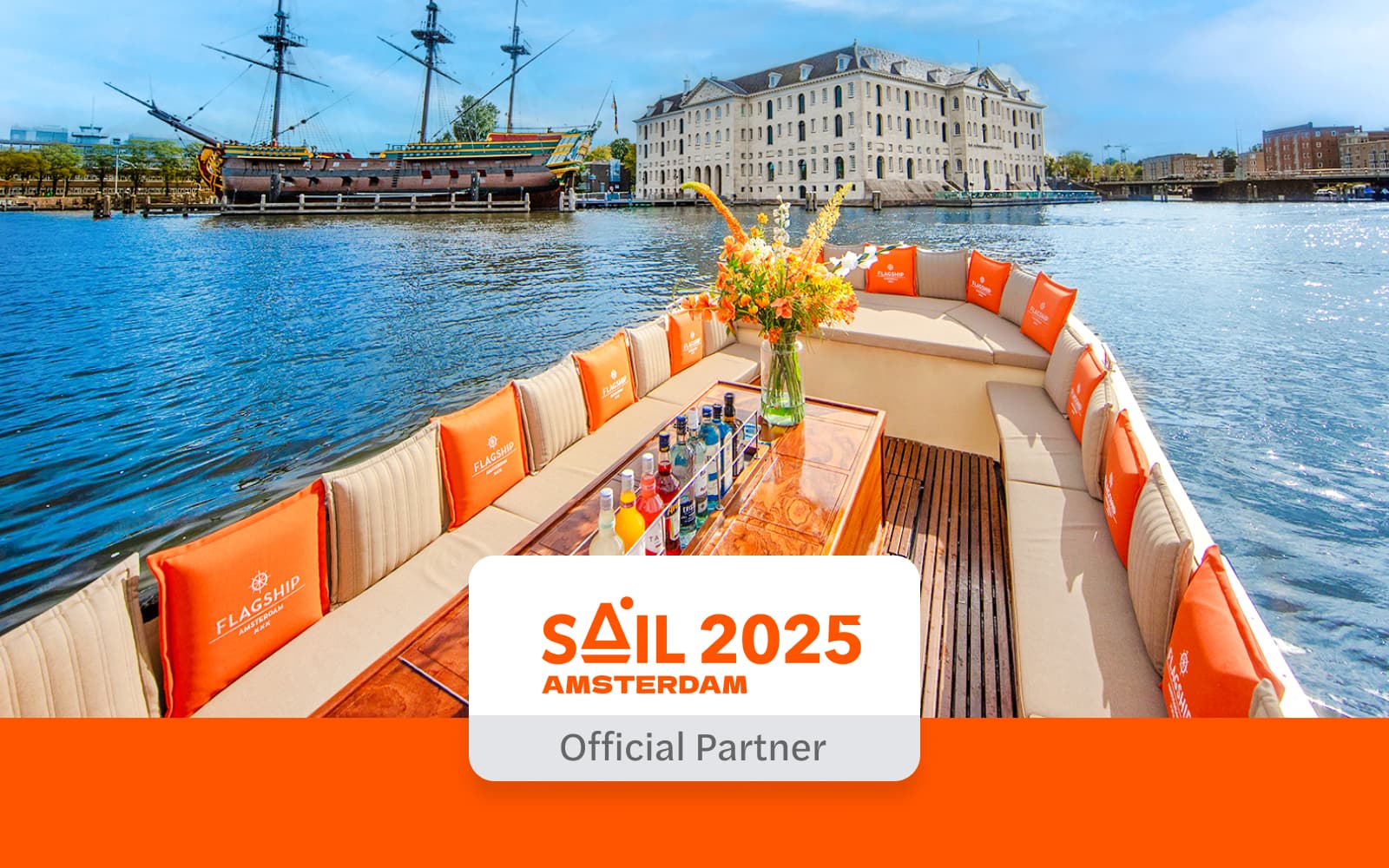 1-Hour SAIL Amsterdam Luxury Open Boat Cruise with a Drink experience tickets in Amsterdam | TickYourList
