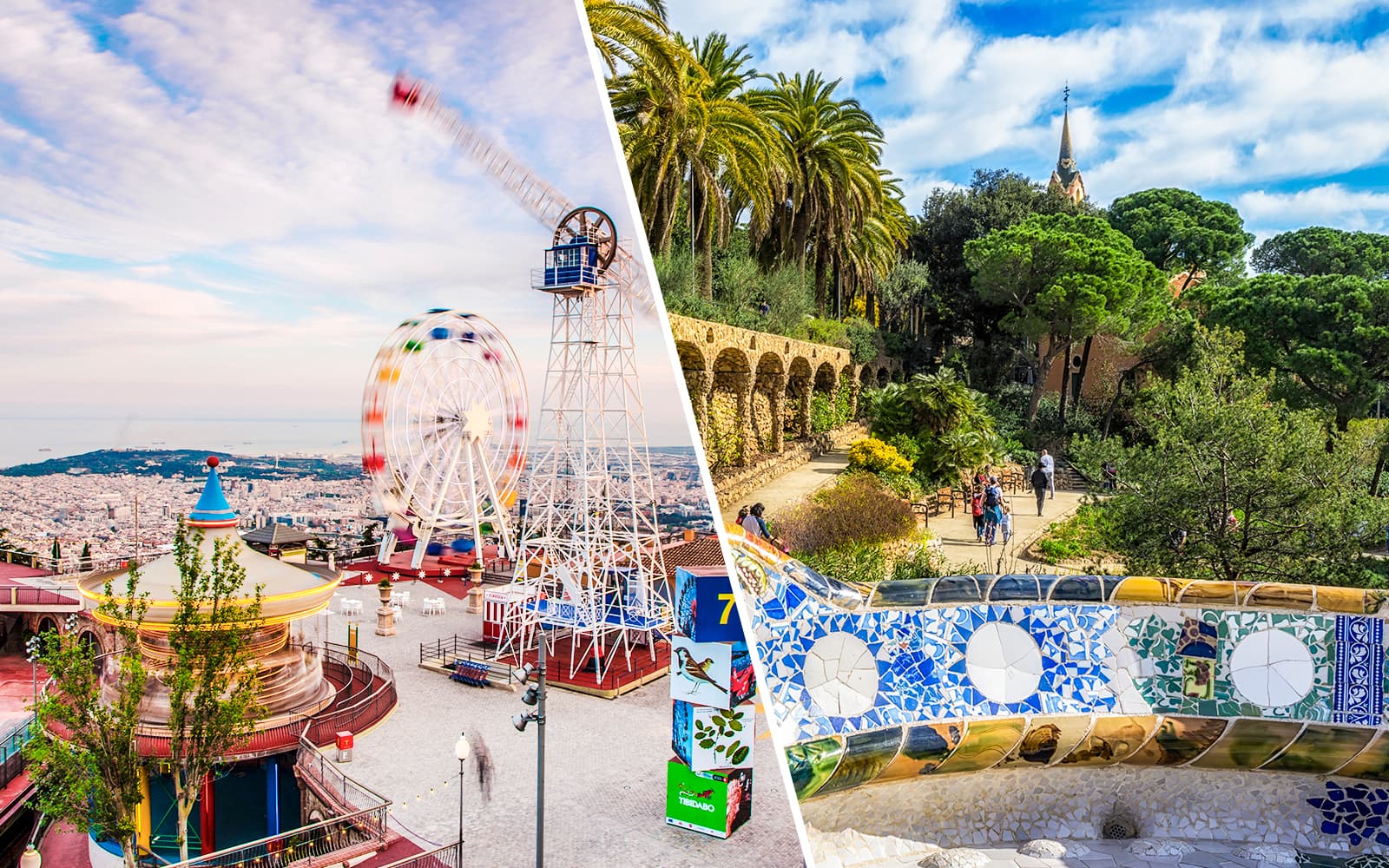 Combo (Save 5%): Tibidabo Amusement Park with Funicular Ride + Park Güell Tickets