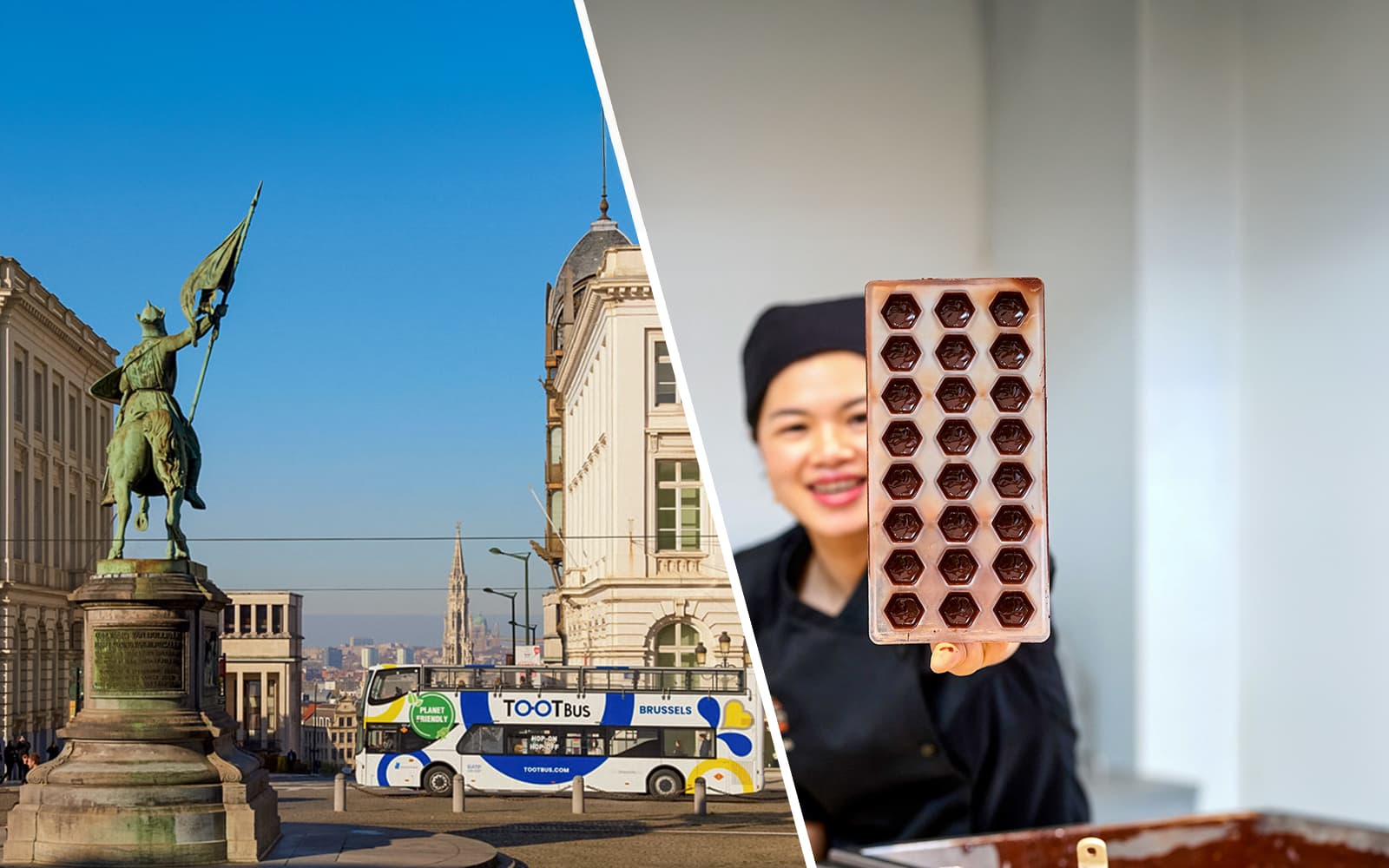 Combo (Save 24%): Brussels Hop-on Hop-off Bus Tour + Choco-Story Chocolate Museum Tickets with Tasting