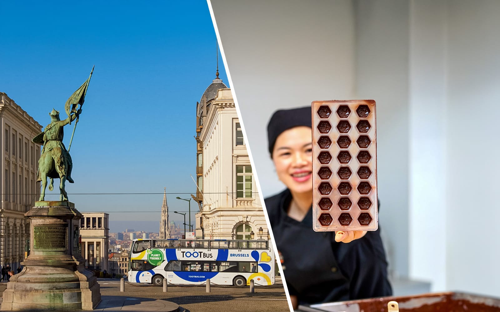 Combo (Save 24%): Brussels Hop-on Hop-off Bus Tour + Choco-Story Chocolate Museum Tickets with Tasting experience in Brussels | TickYourList