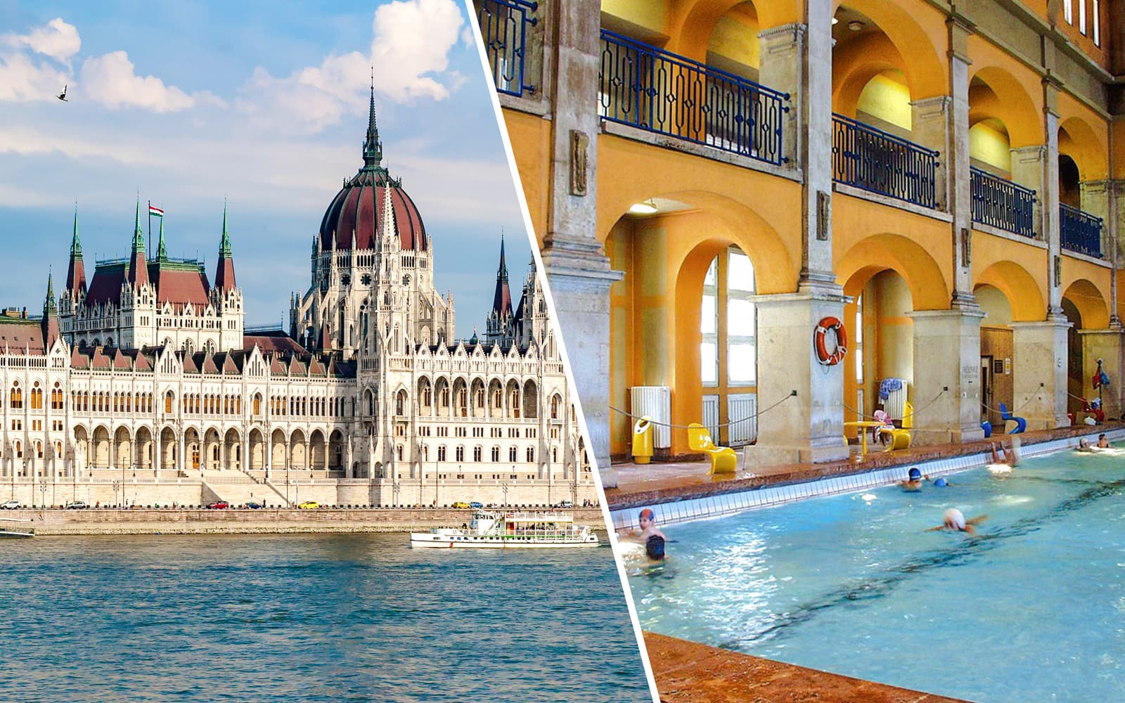 Combo (Save 5%): Budapest Danube River Sightseeing Cruise with Drinks + Full-Day Rudas Thermal Spa Tickets