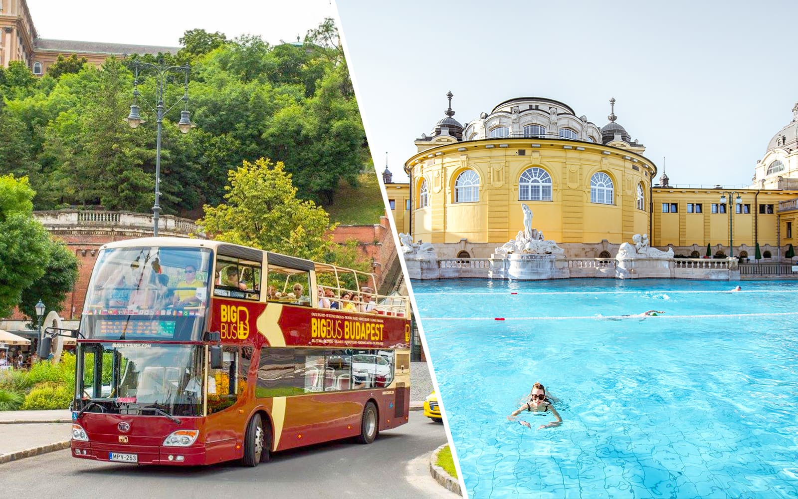 Combo (Save 13%): Budapest Hop-On Hop-Off Bus Tour + Szechenyi Spa Full-Day Tickets with Locker