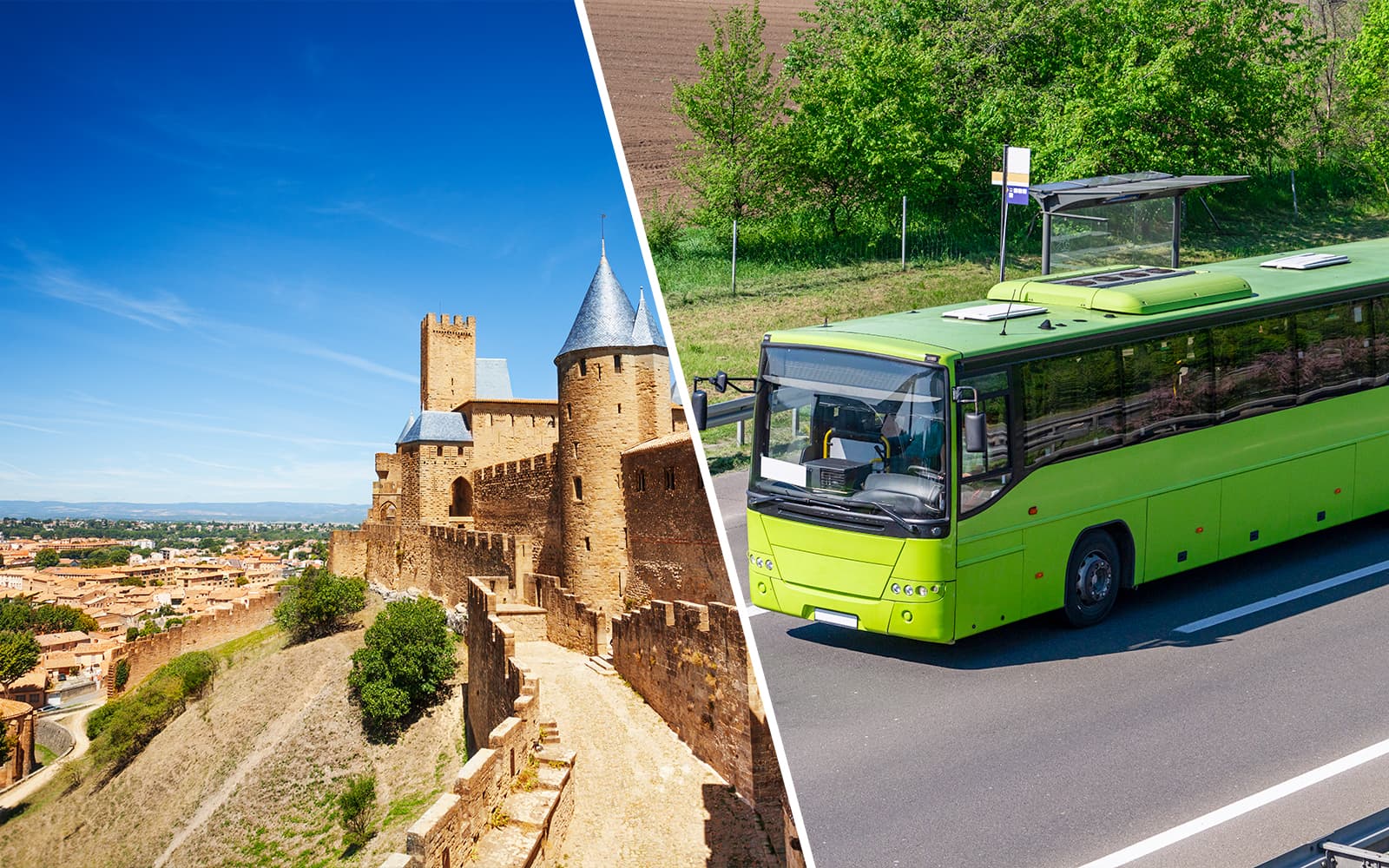 Combo (Save 5%): Carcassonne Castle Tickets with Audio Guide + Transport from Toulouse