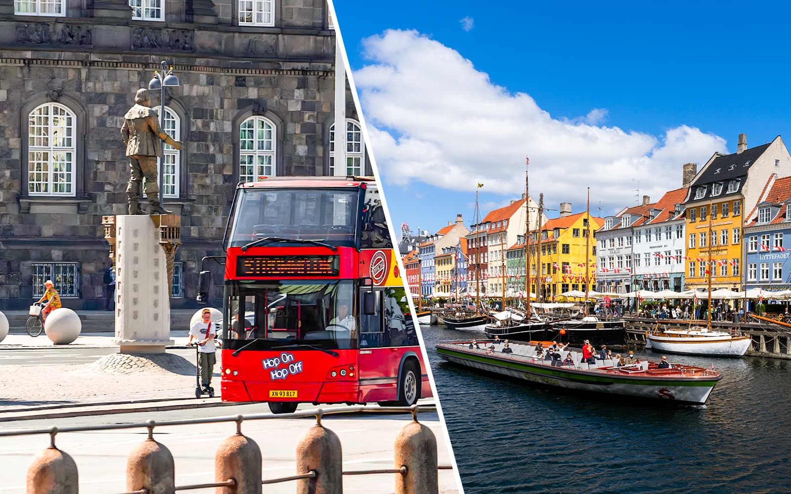 Combo: Copenhagen Hop-on Hop-off Bus Tour + Canal Cruise Tickets