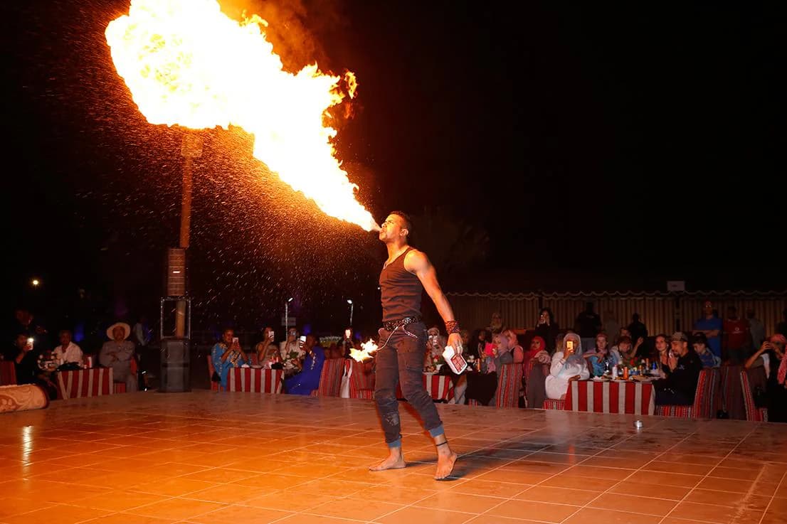 Dubai deluxe desert safari fire show performance