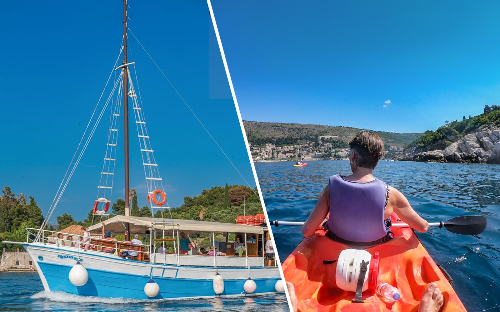 Combo: Boat Tour to Elaphite Islands & Kayak Tour to Lokrum Island, Betina Cave & Old Town Walls