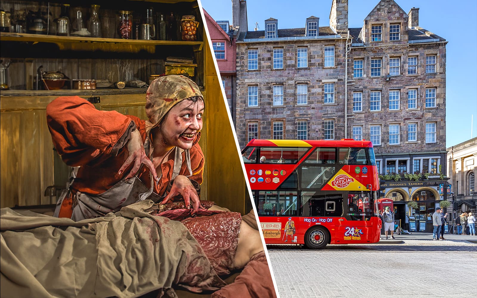 Combo (Save 5%): Edinburgh Dungeon Tickets + Edinburgh Hop-On Hop-Off Bus Tour