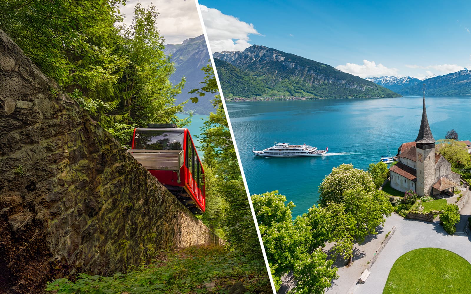 Harder Kulm Round-Trip Funicular & Lake Thun–Brienz Boat Tickets