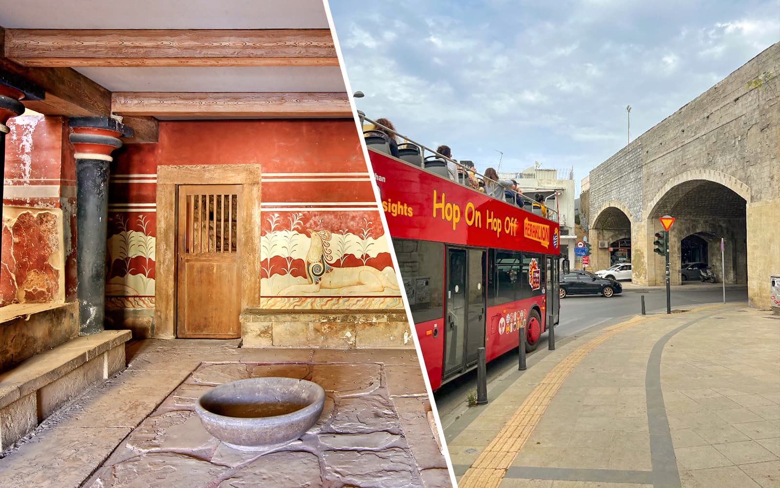 Combo (Save 8%): Knossos Palace Archaeological Site Entry Tickets + Heraklion Hop-On Hop-Off Bus Tour