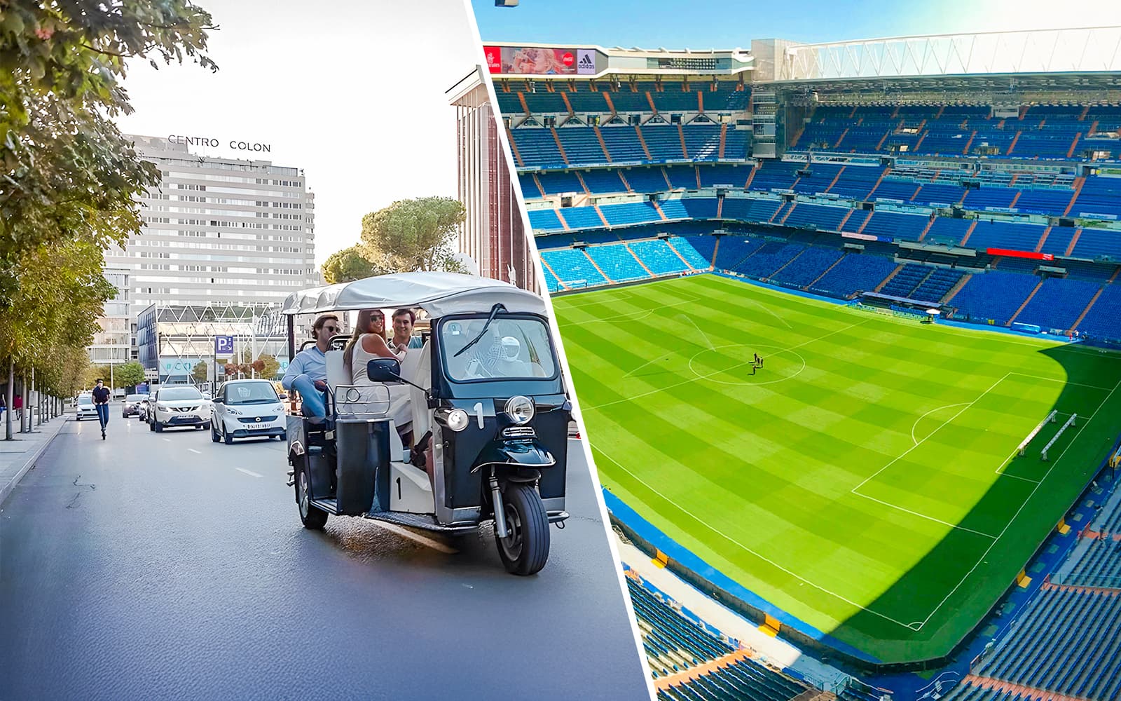 Combo (Save 5%): Santiago Bernabéu Stadium Tour Tickets + 2-hour Welcome Tuk-Tuk City Tour