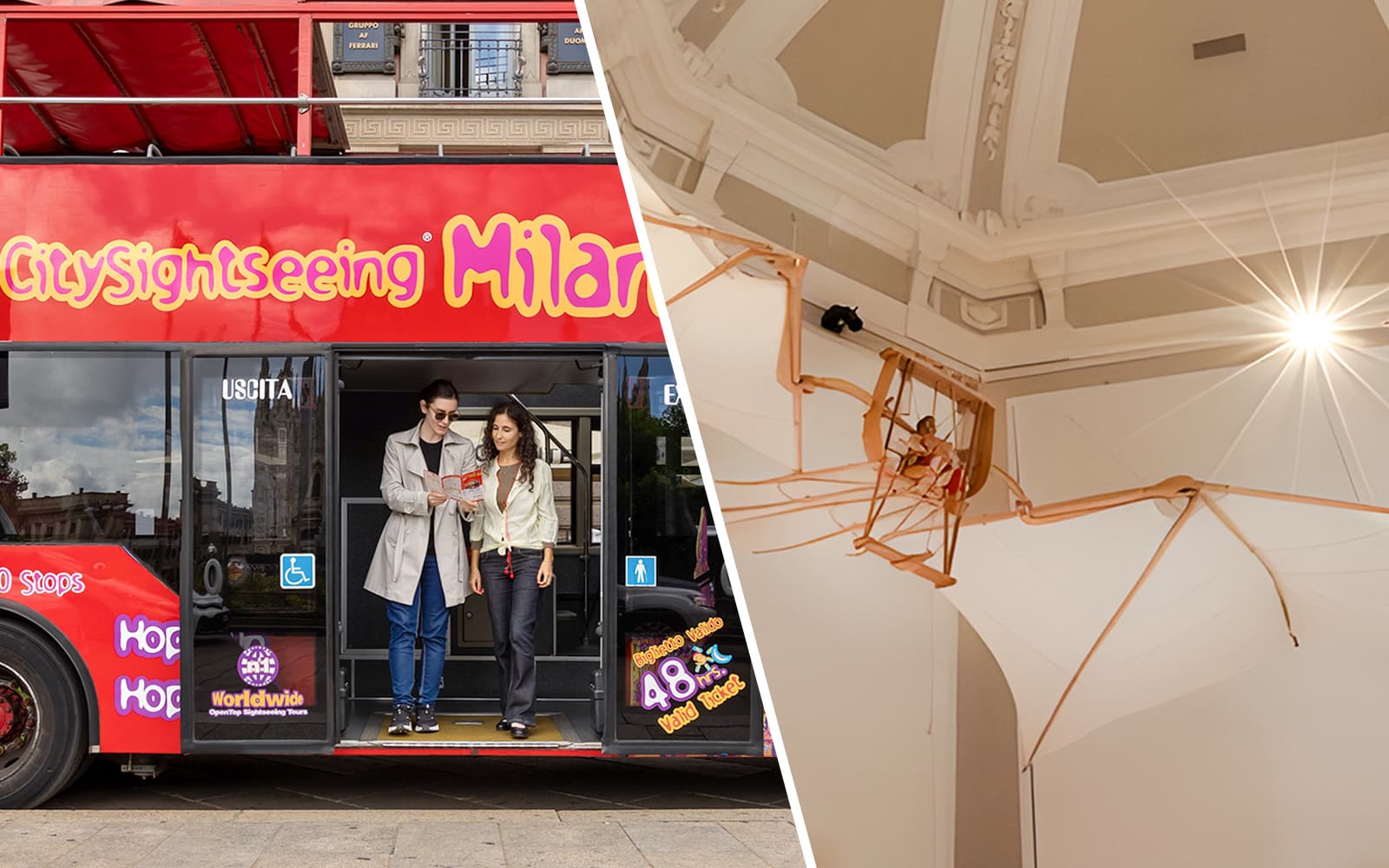 Combo (Save 5%): Milan Hop-on Hop-off Bus Tour + Leonardo3 Museum Tickets