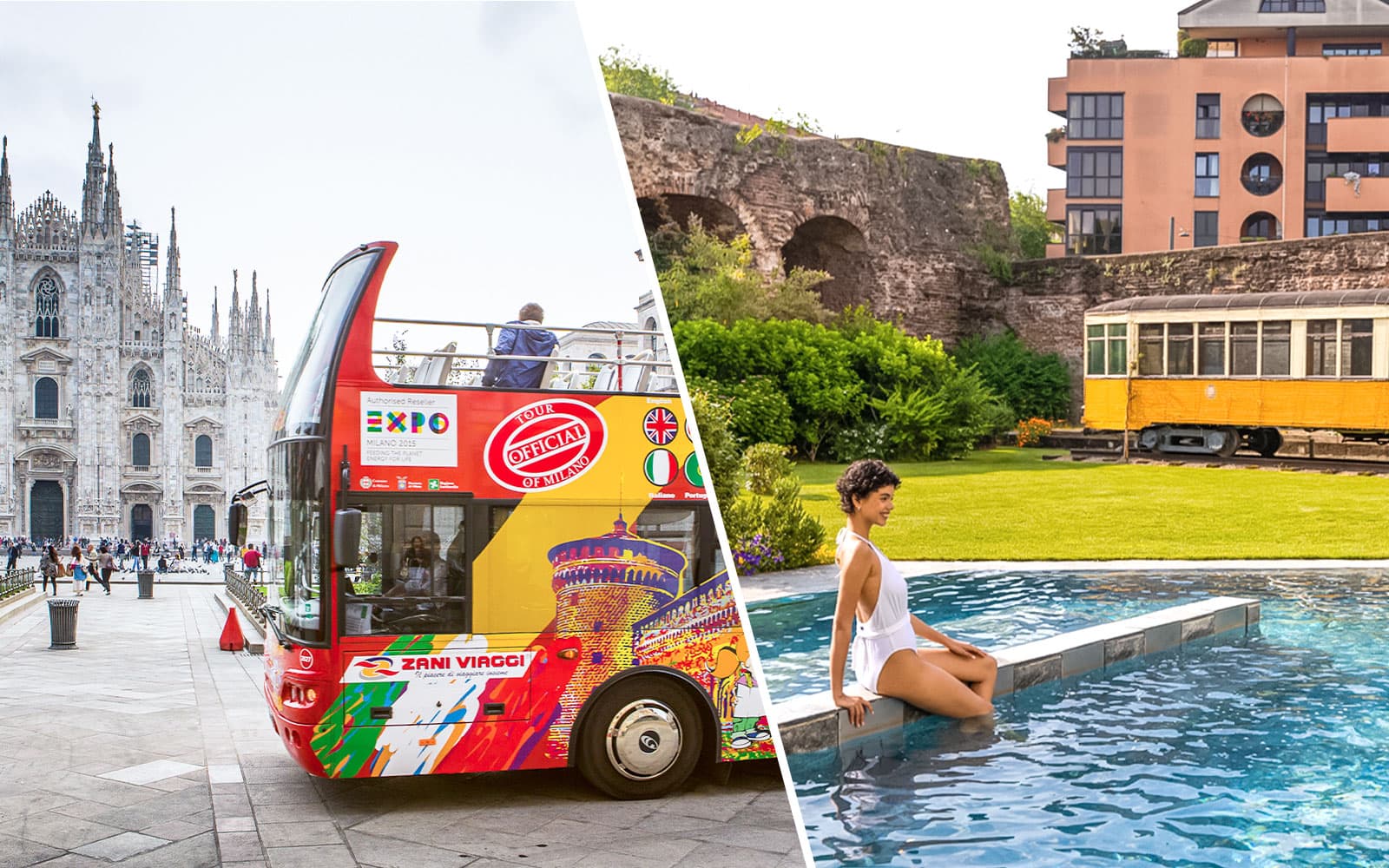 Combo (Save 5%): Milan Hop-On Hop-Off Bus Tour + QC Terme Milano Tickets