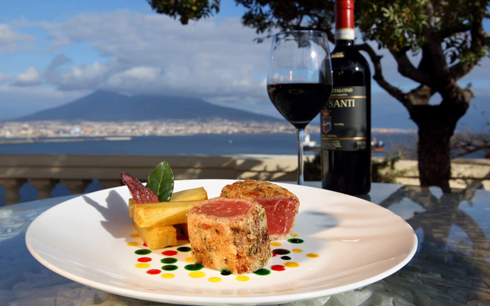 Romantic Dinner on the Rooftop Panoramic Terrace in Naples